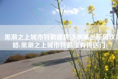 黑潮之上城市特勤朦胧沙洲第三座岛攻略(黑潮之上城市特勤没有传送门)