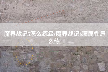 魔界战记5怎么练级(魔界战记6满属性怎么练)