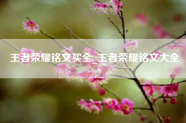 王者荣耀铭文买全_王者荣耀铭文大全