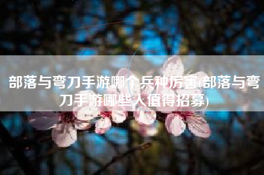 部落与弯刀手游哪个兵种厉害(部落与弯刀手游哪些人值得招募)