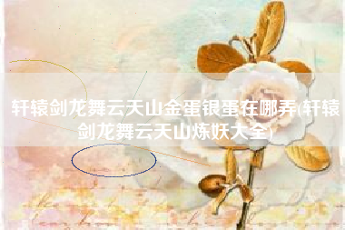 轩辕剑龙舞云天山金蛋银蛋在哪弄(轩辕剑龙舞云天山炼妖大全)