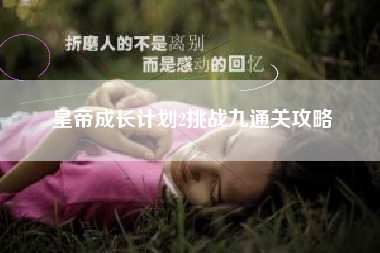 皇帝成长计划2挑战九通关攻略