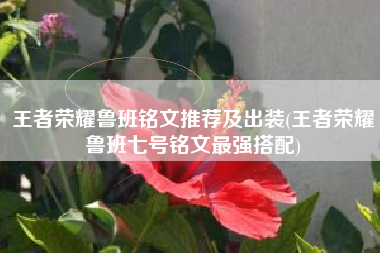 王者荣耀鲁班铭文推荐及出装(王者荣耀鲁班七号铭文最强搭配)