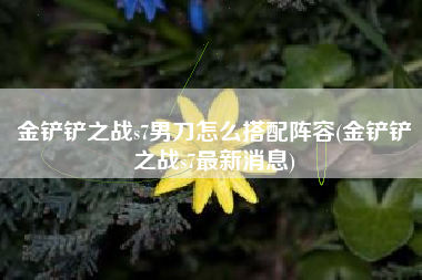 金铲铲之战s7男刀怎么搭配阵容(金铲铲之战s7最新消息)