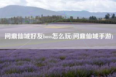 问鼎仙域好友boss怎么玩(问鼎仙域手游)