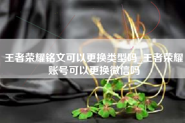 王者荣耀铭文可以更换类型吗_王者荣耀账号可以更换微信吗