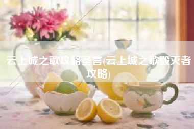 云上城之歌攻略圣言(云上城之歌毁灭者攻略)