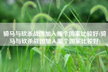 骑马与砍杀战团加入哪个国家比较好(骑马与砍杀战团加入哪个国家比较好)