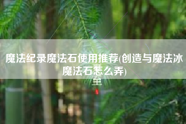 魔法纪录魔法石使用推荐(创造与魔法冰魔法石怎么弄)