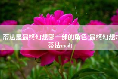 蒂法是最终幻想哪一部的角色(最终幻想7蒂法mod)