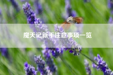 魔天记新手注意事项一览