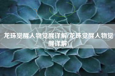 龙珠觉醒人物觉醒详解(龙珠觉醒人物觉醒详解)