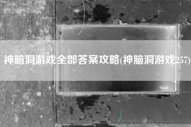 神脑洞游戏全部答案攻略(神脑洞游戏257)