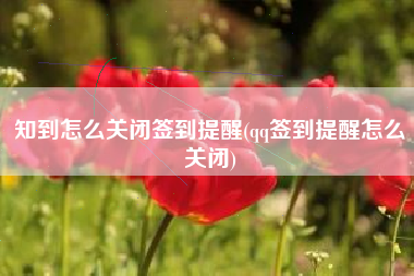 知到怎么关闭签到提醒(qq签到提醒怎么关闭)