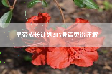 皇帝成长计划2H5澄清吏治详解