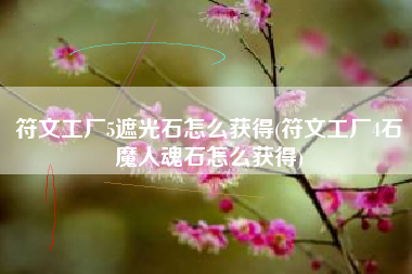 符文工厂5遮光石怎么获得(符文工厂4石魔人魂石怎么获得)
