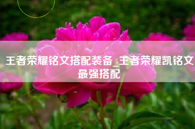 王者荣耀铭文搭配装备_王者荣耀凯铭文最强搭配