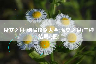 魔女之泉4结局攻略大全(魔女之泉4三种结局cg图)