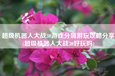 超级机器人大战30游戏分屏游玩攻略分享(超级机器人大战30好玩吗)