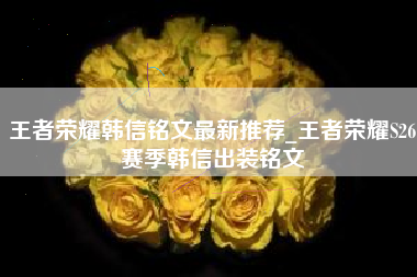 王者荣耀韩信铭文最新推荐_王者荣耀S26赛季韩信出装铭文