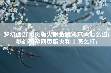 梦幻西游网页版火眼金睛第六天怎么过(梦幻西游网页版火和土怎么打)