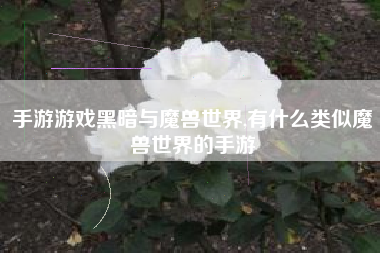 手游游戏黑暗与魔兽世界,有什么类似魔兽世界的手游