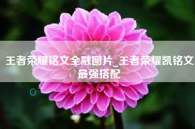 王者荣耀铭文全融图片_王者荣耀凯铭文最强搭配