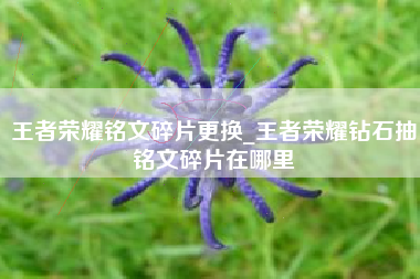王者荣耀铭文碎片更换_王者荣耀钻石抽铭文碎片在哪里