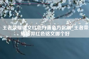 王者荣耀铭文红色方蓝色方区别_王者荣耀后羿红色铭文哪个好