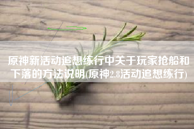 原神新活动追想练行中关于玩家抢船和下落的方法说明(原神2.8活动追想练行)