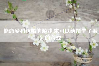 能恋爱和结婚的游戏,求可以结婚生子系列的游戏