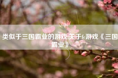 类似于三国霸业的游戏,关于fc游戏《三国霸业》
