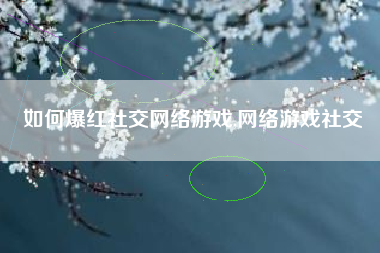 如何爆红社交网络游戏,网络游戏社交