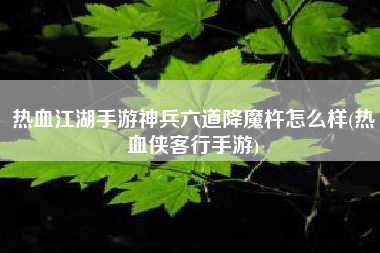 热血江湖手游神兵六道降魔杵怎么样(热血侠客行手游)