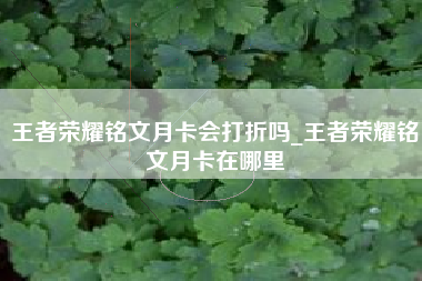 王者荣耀铭文月卡会打折吗_王者荣耀铭文月卡在哪里