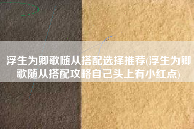 浮生为卿歌随从搭配选择推荐(浮生为卿歌随从搭配攻略自己头上有小红点)