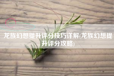 龙族幻想提升评分技巧详解(龙族幻想提升评分攻略)