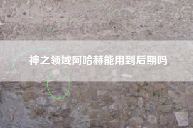 神之领域阿哈赫能用到后期吗