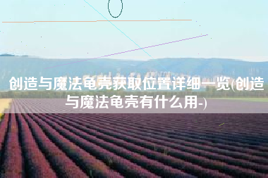 创造与魔法龟壳获取位置详细一览(创造与魔法龟壳有什么用-)
