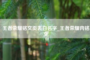 王者荣耀铭文页表白名字_王者荣耀肉铭文