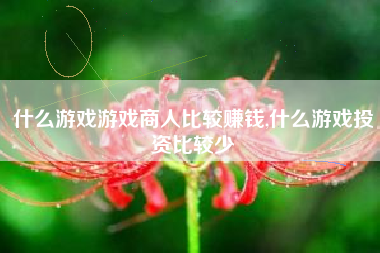 什么游戏游戏商人比较赚钱,什么游戏投资比较少