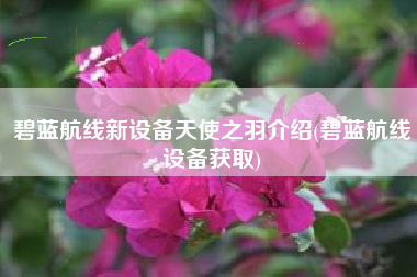 碧蓝航线新设备天使之羽介绍(碧蓝航线设备获取)