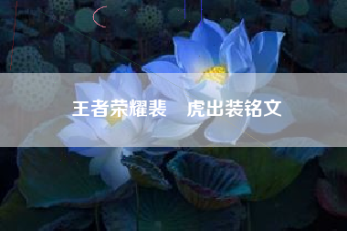 王者荣耀裴摛虎出装铭文