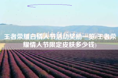 王者荣耀白情人节活动奖励一览(王者荣耀情人节限定皮肤多少钱)