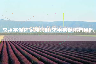 求祖宗保佑家族兴旺(求祖宗保佑有用吗)