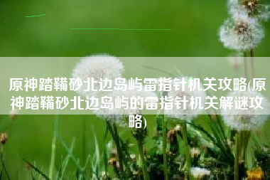 原神踏鞴砂北边岛屿雷指针机关攻略(原神踏鞴砂北边岛屿的雷指针机关解谜攻略)
