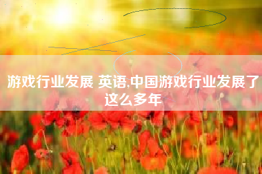游戏行业发展 英语,中国游戏行业发展了这么多年