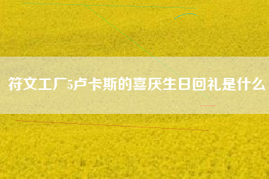 符文工厂5卢卡斯的喜厌生日回礼是什么