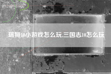 瑞狮10小游戏怎么玩,三国志10怎么玩