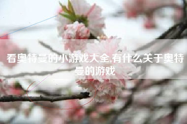 看奥特曼的小游戏大全,有什么关于奥特曼的游戏